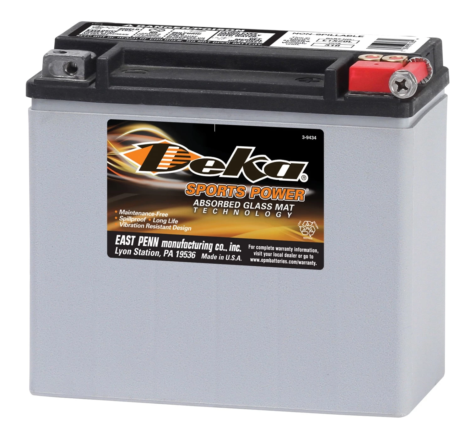 Deka Power Equipment Parts 12-Volt Motorcycle Battery 1 Deka Power Equipment Parts 12-Volt Motorcycle Battery