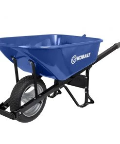 Kobalt Wheelbarrows & Yard Carts 6-cu ft Steel Wheelbarrow with Flat-Free Tire(s)