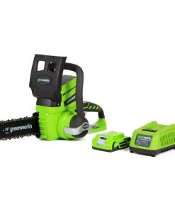 Greenworks Chainsaws & Pole Saws 24-Volt 10-in Cordless Electric Chainsaw 2 Ah (Battery & Charger Included)