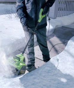 Greenworks Snow Blowers 8-Amp 12-in Corded Electric Snow Blower -Outdoor Tools Online Shop 08567999