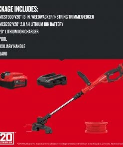 CRAFTSMAN Trimmers & Edgers WEEDWACKER V20 20-Volt Max 13-in Straight Cordless String Trimmer with Edger Capable (Battery Included) 24 CRAFTSMAN Trimmers & Edgers WEEDWACKER V20 20-Volt Max 13-in Straight Cordless String Trimmer with Edger Capable (Battery Included) -Outdoor Tools Online Shop 09807027