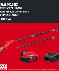 CRAFTSMAN Chainsaws & Pole Saws V20 20-Volt Max 8-in Cordless Electric Pole Saw (Battery & Charger Included) -Outdoor Tools Online Shop 09832631