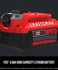 CRAFTSMAN Power Equipment Parts 20-Volt Max 4 Ah Rechargeable Lithium Ion (Li-Ion) Cordless Power Equipment Battery 9 CRAFTSMAN Power Equipment Parts 20-Volt Max 4 Ah Rechargeable Lithium Ion (Li-Ion) Cordless Power Equipment Battery -Outdoor Tools Online Shop 09999559