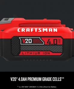 CRAFTSMAN Power Equipment Parts 20-Volt Max 4 Ah Rechargeable Lithium Ion (Li-Ion) Cordless Power Equipment Battery 10 CRAFTSMAN Power Equipment Parts 20-Volt Max 4 Ah Rechargeable Lithium Ion (Li-Ion) Cordless Power Equipment Battery -Outdoor Tools Online Shop 09999560
