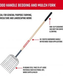 CRAFTSMAN Lawn & Garden Hand Tools 55-in L Wood-Handle Welded Steel Bedding Fork -Outdoor Tools Online Shop 10061651 scaled