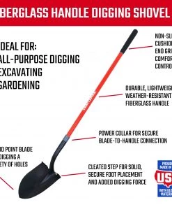 CRAFTSMAN Lawn & Garden Hand Tools 55-in Fiberglass Handle Digging Shovel -Outdoor Tools Online Shop 10062788
