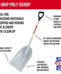 CRAFTSMAN Lawn & Garden Hand Tools 28-in Wood D-Handle Scoop -Outdoor Tools Online Shop 10163671