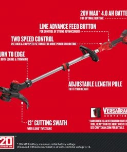 CRAFTSMAN Trimmers & Edgers WEEDWACKER V20 20-Volt Max 13-in Straight Cordless String Trimmer with Edger Capable (Battery Included) 23 CRAFTSMAN Trimmers & Edgers WEEDWACKER V20 20-Volt Max 13-in Straight Cordless String Trimmer with Edger Capable (Battery Included) -Outdoor Tools Online Shop 10286622