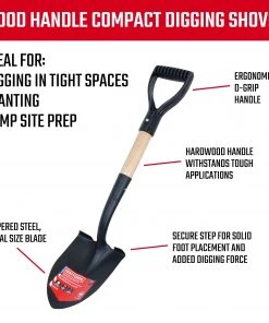 CRAFTSMAN Lawn & Garden Hand Tools 10.75-in Wood D-Handle Digging Shovel -Outdoor Tools Online Shop 10339316