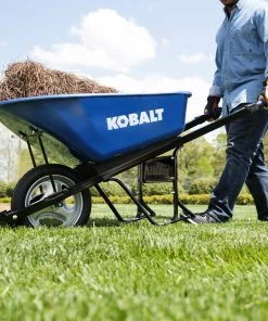 Kobalt Wheelbarrows & Yard Carts 6-cu ft Steel Wheelbarrow with Flat-Free Tire(s) -Outdoor Tools Online Shop 10881199
