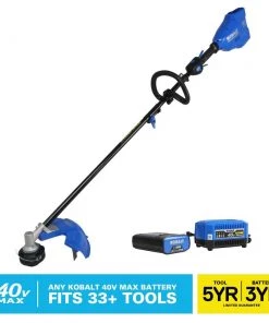 Kobalt Trimmers & Edgers 40-Volt Max 16-in Straight Cordless String Trimmer with Attachment Capable and (Battery Included)