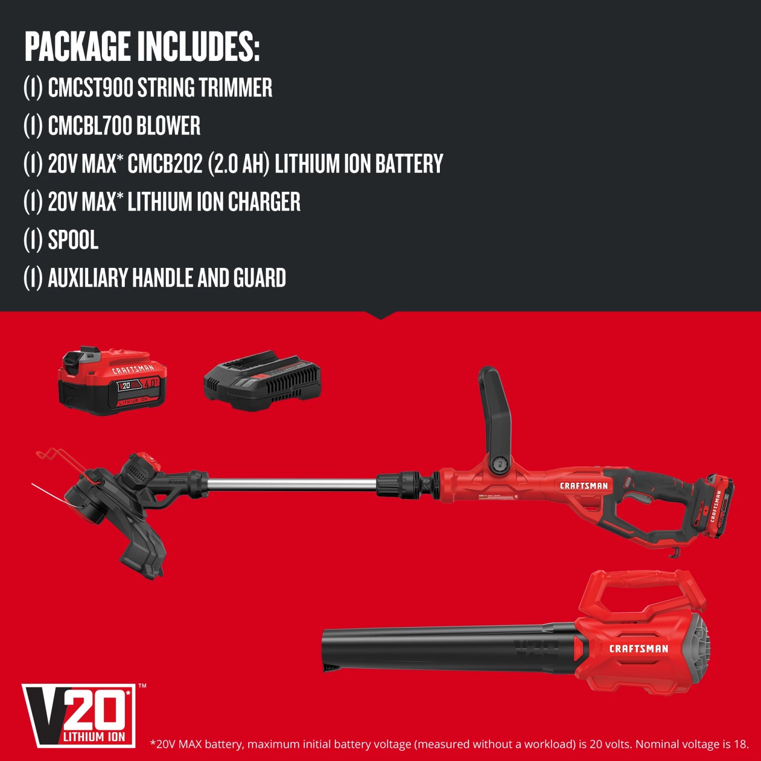 CRAFTSMAN Power Equipment Combo Kits V20 2-Piece 20-volt Max Cordless Power Equipment Combo Kit 3 CRAFTSMAN Power Equipment Combo Kits V20 2-Piece 20-volt Max Cordless Power Equipment Combo Kit - Image 3