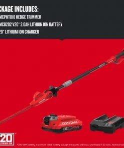 CRAFTSMAN Trimmers & Edgers 20-Volt Max 18-in Dual Cordless Electric Hedge Trimmer (Battery & Charger Included) -Outdoor Tools Online Shop 11633539