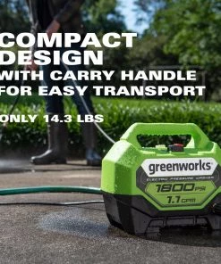 Greenworks Pressure Washers 1800-PSI 1.1-GPM Cold Water Electric Pressure Washer -Outdoor Tools Online Shop 16020831