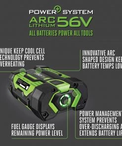 EGO Power Equipment Parts 56-Volt 2.5 Ah Rechargeable Lithium Ion (Li-ion) Cordless Power Equipment Battery -Outdoor Tools Online Shop 16506223