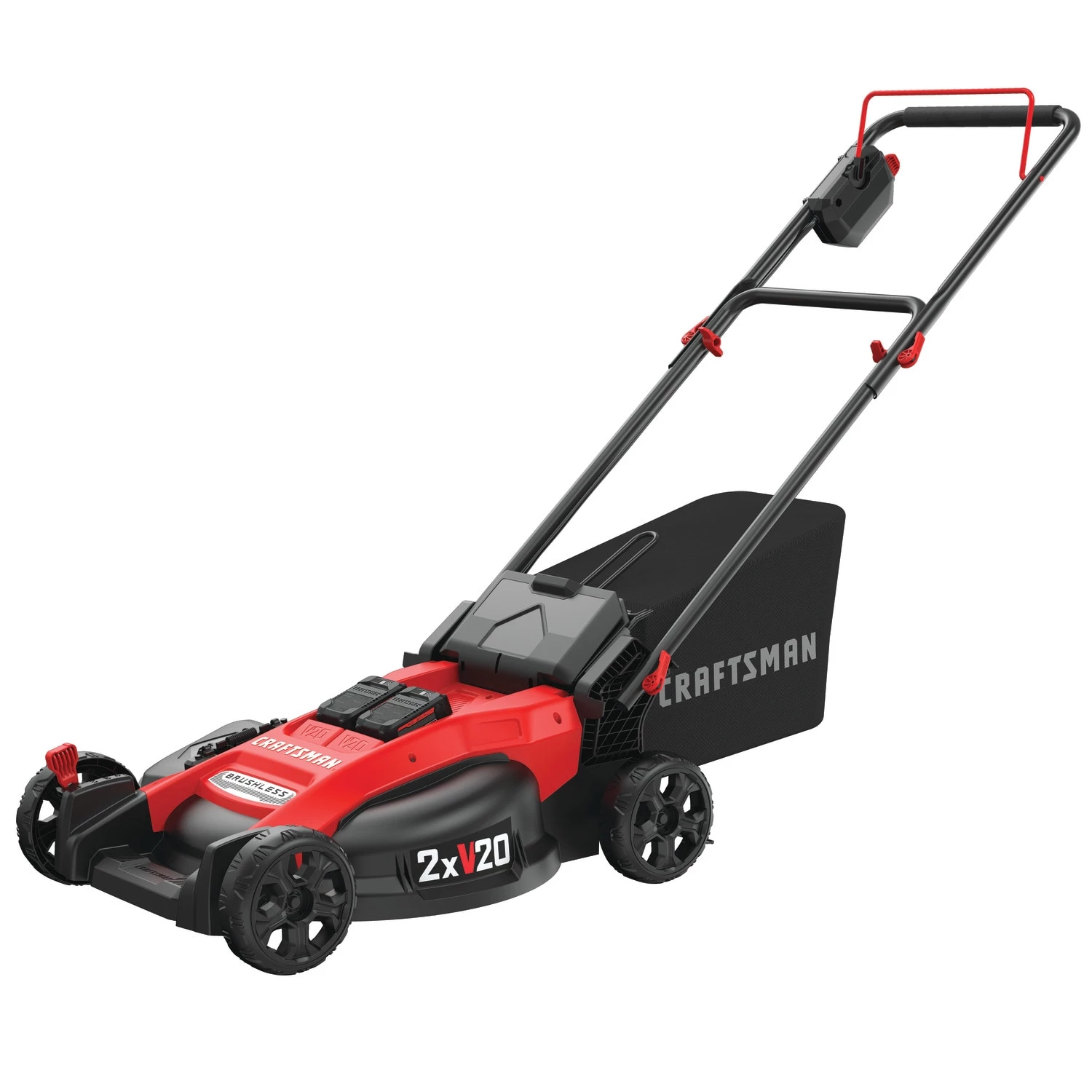 CRAFTSMAN Lawn Mowers 2x20V 20-Volt Max Brushless 20-in Push Cordless Electric Lawn Mower 5 Ah (Battery and Charger Included) 1 CRAFTSMAN Lawn Mowers 2x20V 20-Volt Max Brushless 20-in Push Cordless Electric Lawn Mower 5 Ah (Battery and Charger Included)