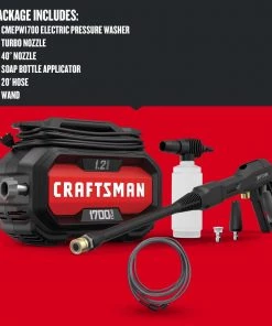 CRAFTSMAN Pressure Washers 1700-PSI 1.2-GPM Cold Water Electric Pressure Washer -Outdoor Tools Online Shop 16728319