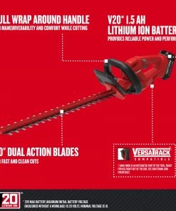 CRAFTSMAN Trimmers & Edgers 20-Volt Max 20-in Dual Cordless Electric Hedge Trimmer 1.5 Ah (Battery & Charger Included) 13 CRAFTSMAN Trimmers & Edgers 20-Volt Max 20-in Dual Cordless Electric Hedge Trimmer 1.5 Ah (Battery & Charger Included) -Outdoor Tools Online Shop 16728342