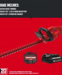 CRAFTSMAN Trimmers & Edgers 20-Volt Max 20-in Dual Cordless Electric Hedge Trimmer 1.5 Ah (Battery & Charger Included) 14 CRAFTSMAN Trimmers & Edgers 20-Volt Max 20-in Dual Cordless Electric Hedge Trimmer 1.5 Ah (Battery & Charger Included) -Outdoor Tools Online Shop 16728343