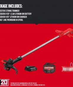 CRAFTSMAN Trimmers & Edgers V20 20-volt Max 10-in Straight Cordless String Trimmerwith Edger Capable (Battery Included)) -Outdoor Tools Online Shop 16728348