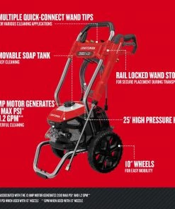 CRAFTSMAN Pressure Washers 2100-PSI 1.2-GPM Cold Water Electric Pressure Washer -Outdoor Tools Online Shop 16809104