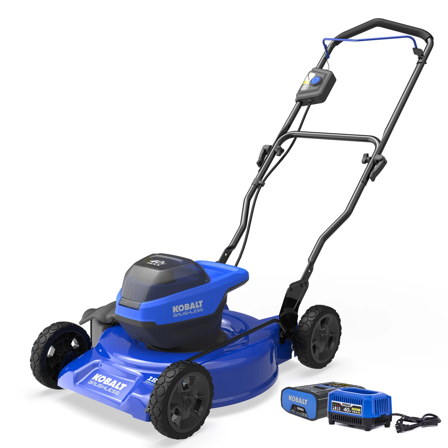 Kobalt Lawn Mowers 40-Volt Max Brushless 19-in Push Cordless Electric Lawn Mower 4 Ah (Battery and Charger Included) 1 Kobalt Lawn Mowers 40-Volt Max Brushless 19-in Push Cordless Electric Lawn Mower 4 Ah (Battery and Charger Included)