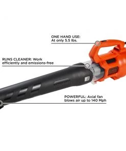 BLACK+DECKER Leaf Blowers 9-Amp 450-CFM 140-MPH Corded Electric Leaf Blower -Outdoor Tools Online Shop 42427323