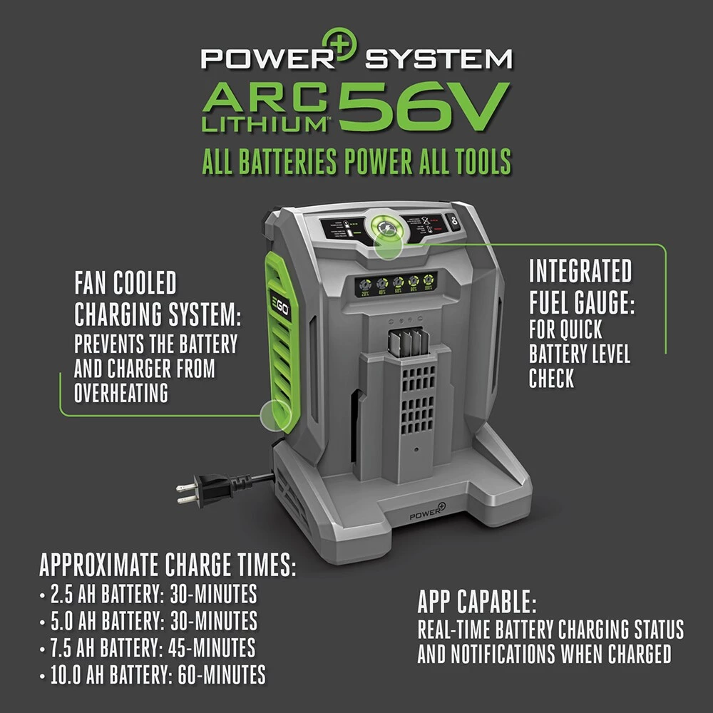 EGO Power Equipment Parts 56-Volt Lithium Ion (li-ion) Fast Charger 2 EGO Power Equipment Parts 56-Volt Lithium Ion (li-ion) Fast Charger - Image 2