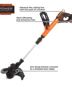 BLACK+DECKER Trimmers & Edgers EASYFEED 20-Volt Max 12-in Straight Cordless String Trimmer With Edger Capable (Battery Included) -Outdoor Tools Online Shop 42511262